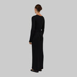 Isabella - Flowy rib v-hals maxi kjole