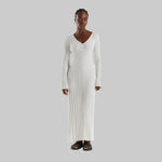 Isabella - Flowy rib v-hals maxi kjole