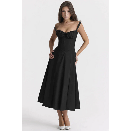 MODA Blomstret bustier-kjole med taljeformning