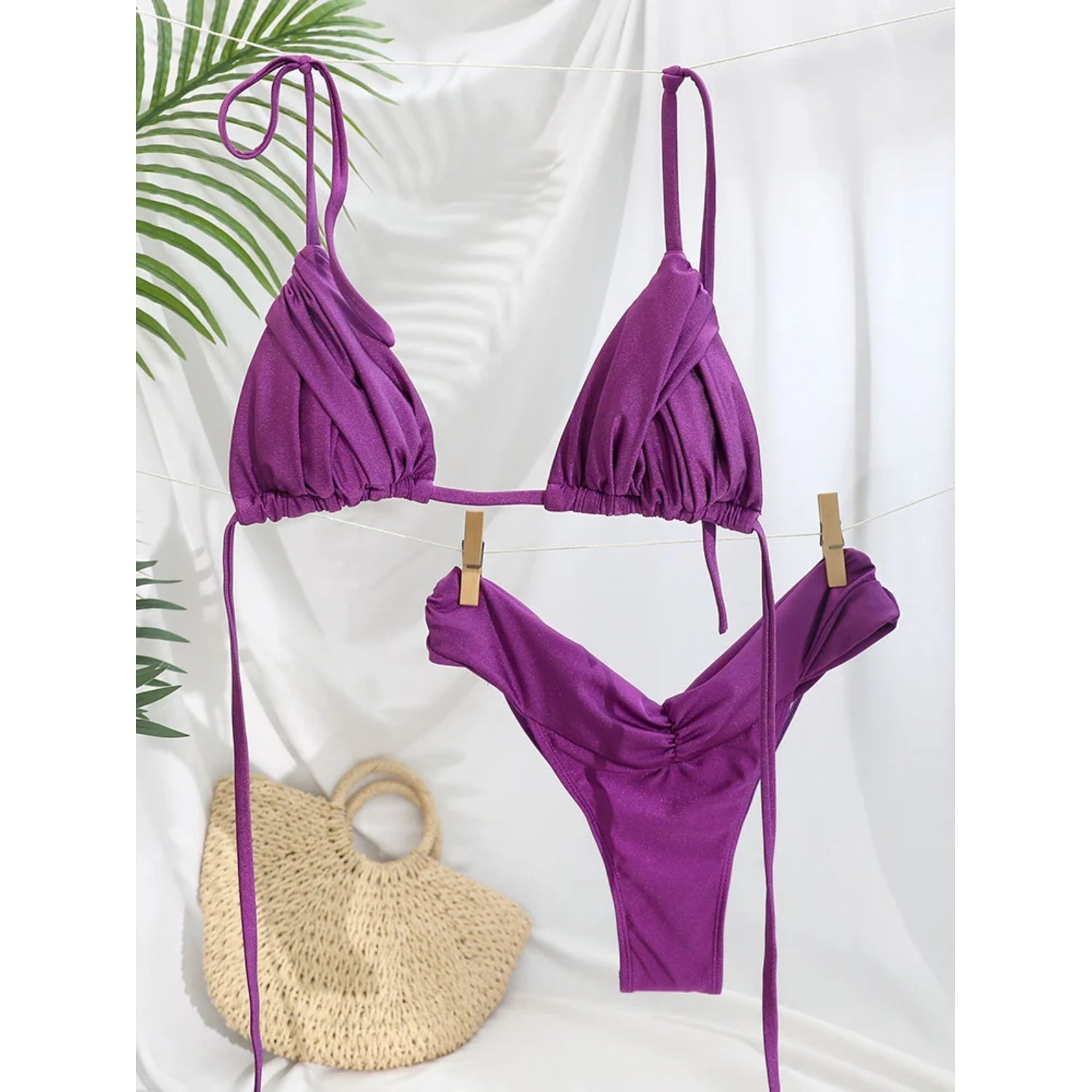 MODA Bikinier i to dele med blomsterprint og pushup-bh
