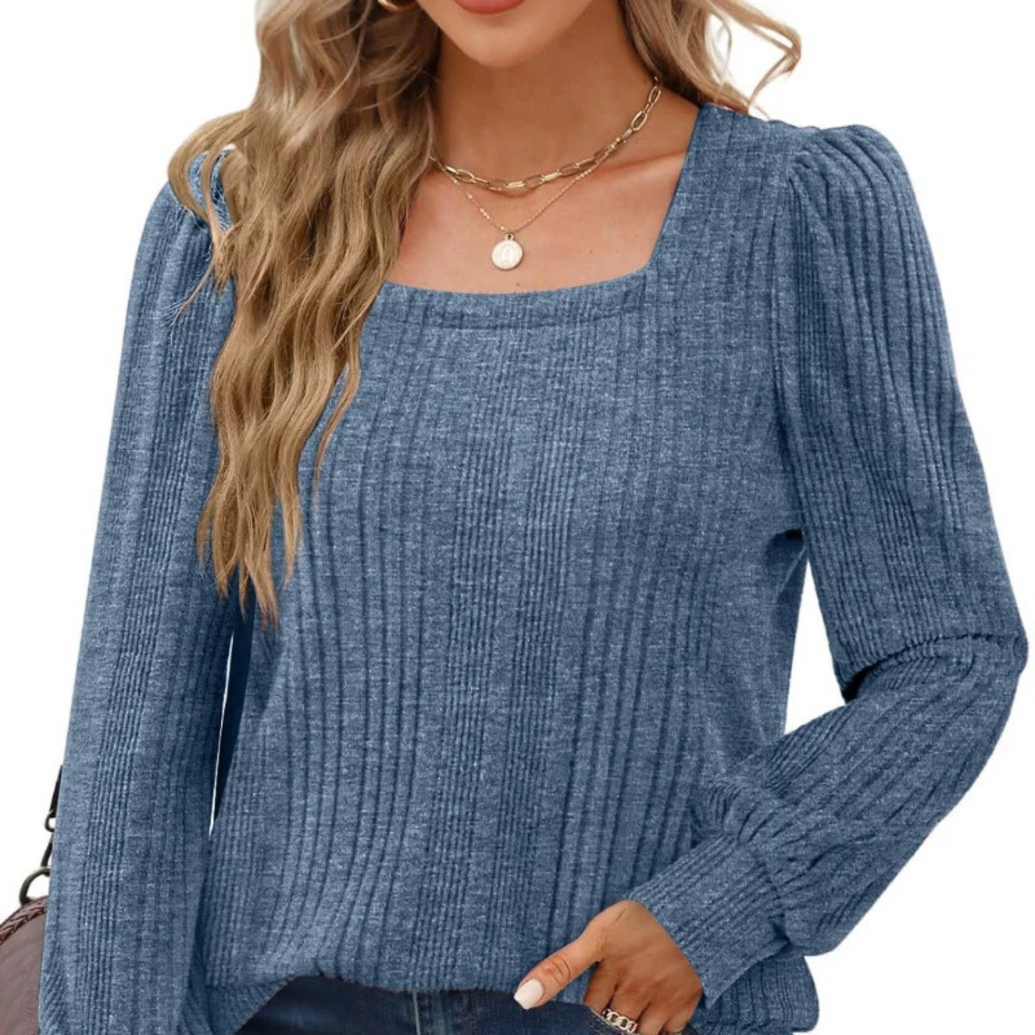 MODA business style grå foret dame langærmet t shirt