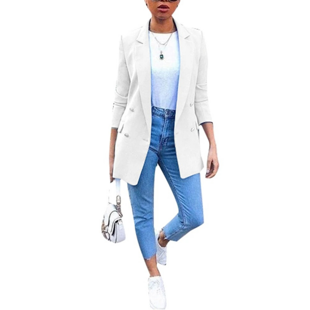 MODA Lange ærmer åben front dame blazer, kontor