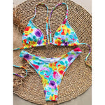MODA Push up bh-pude halter string blomstret bikinier