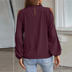 MODA elastisk enkel slank sort dame bluse