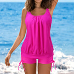 MODA sort kort komfortabel tankini med u-hals