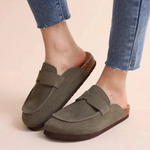 MODA brun ruskind træsko dame sandaler