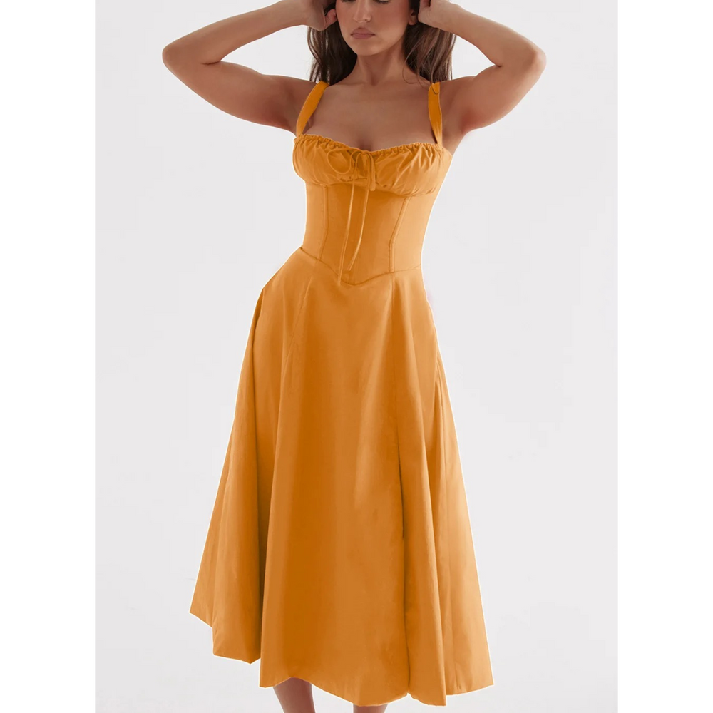 MODA elegant rød enkel behagelig sommerkjole