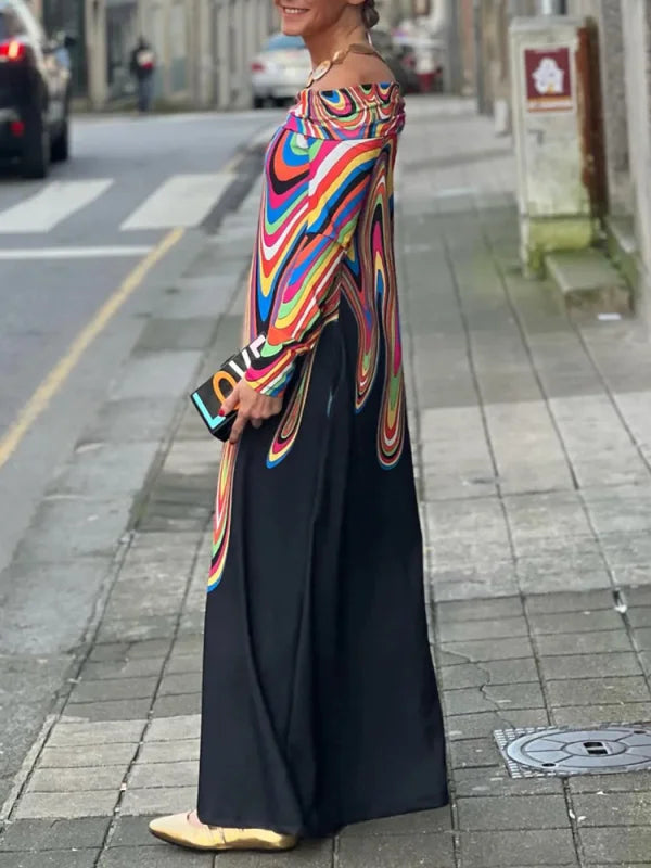 Elegant kjole med farveprint - Marysa