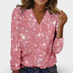 Isolde™ – Glitrende bluse med V-udskæring
