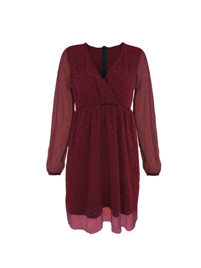 Imelda elegante V-hals glimmerkjole