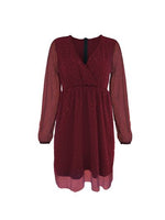 Imelda elegante V-hals glimmerkjole