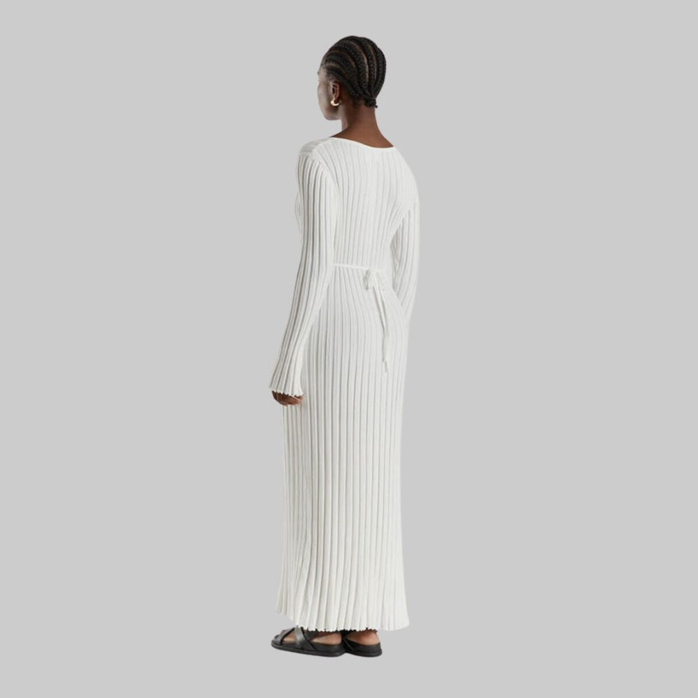 Isabella - Flowy rib v-hals maxi kjole