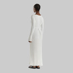 Isabella - Flowy rib v-hals maxi kjole