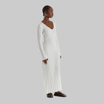 Isabella - Flowy rib v-hals maxi kjole