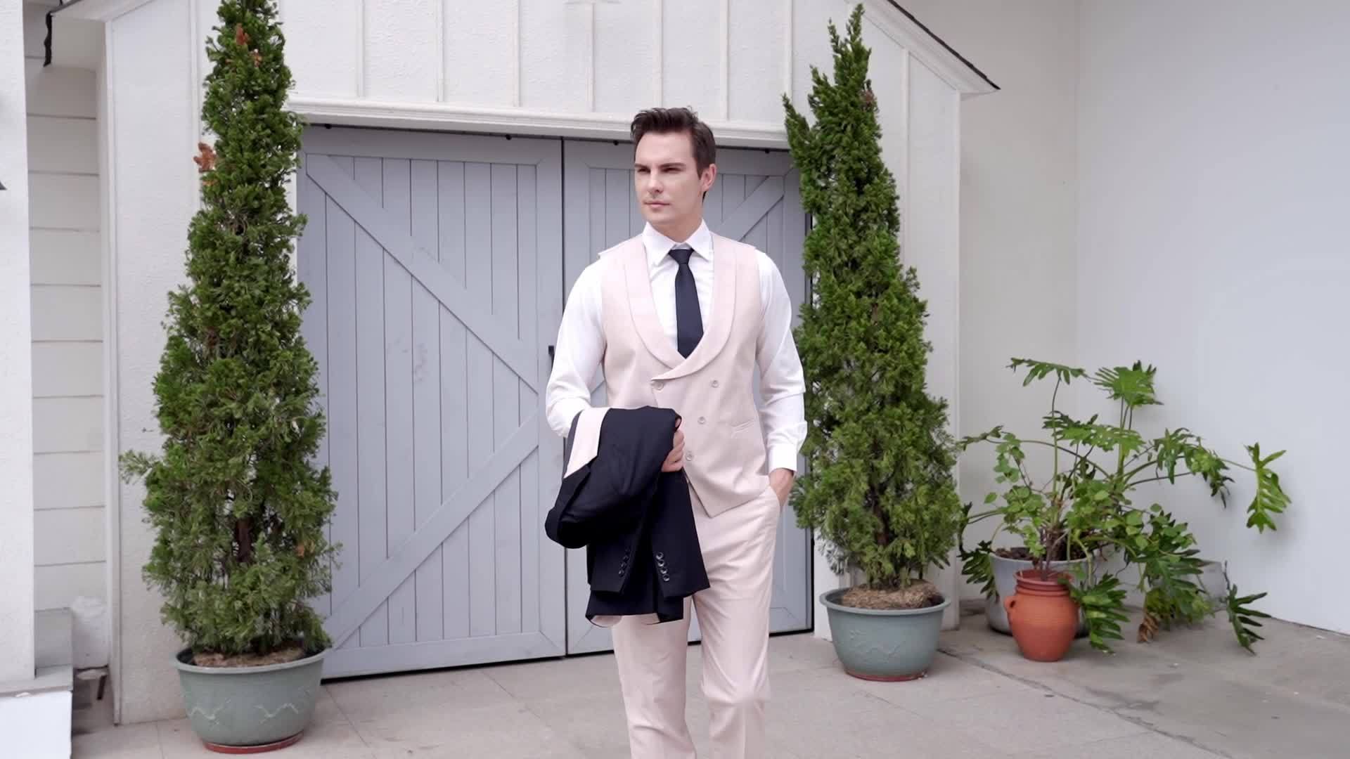 Tobias - 3-delt sæt til mænd bestående af en enkel business-blazer, vest og bukser