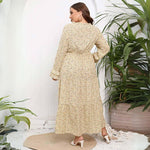 Sona - Flounce Sleeve Tie Sløjfe Ditsy Floral Dress