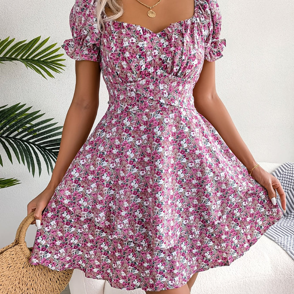 Lillian - sweetheart blomstret A-line kjole