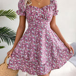 Lillian - sweetheart blomstret A-line kjole