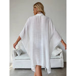 MODA Gul kimono med vendekrave og knap