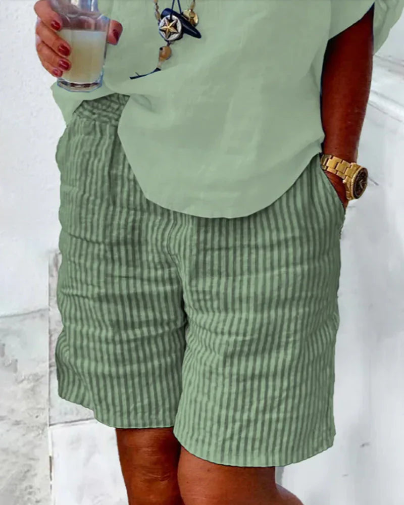 Clara - Stribede bomuldshorts