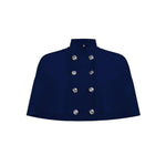 Navy Elegance - Militærinspireret Kjole med Sølvknapdetaljer