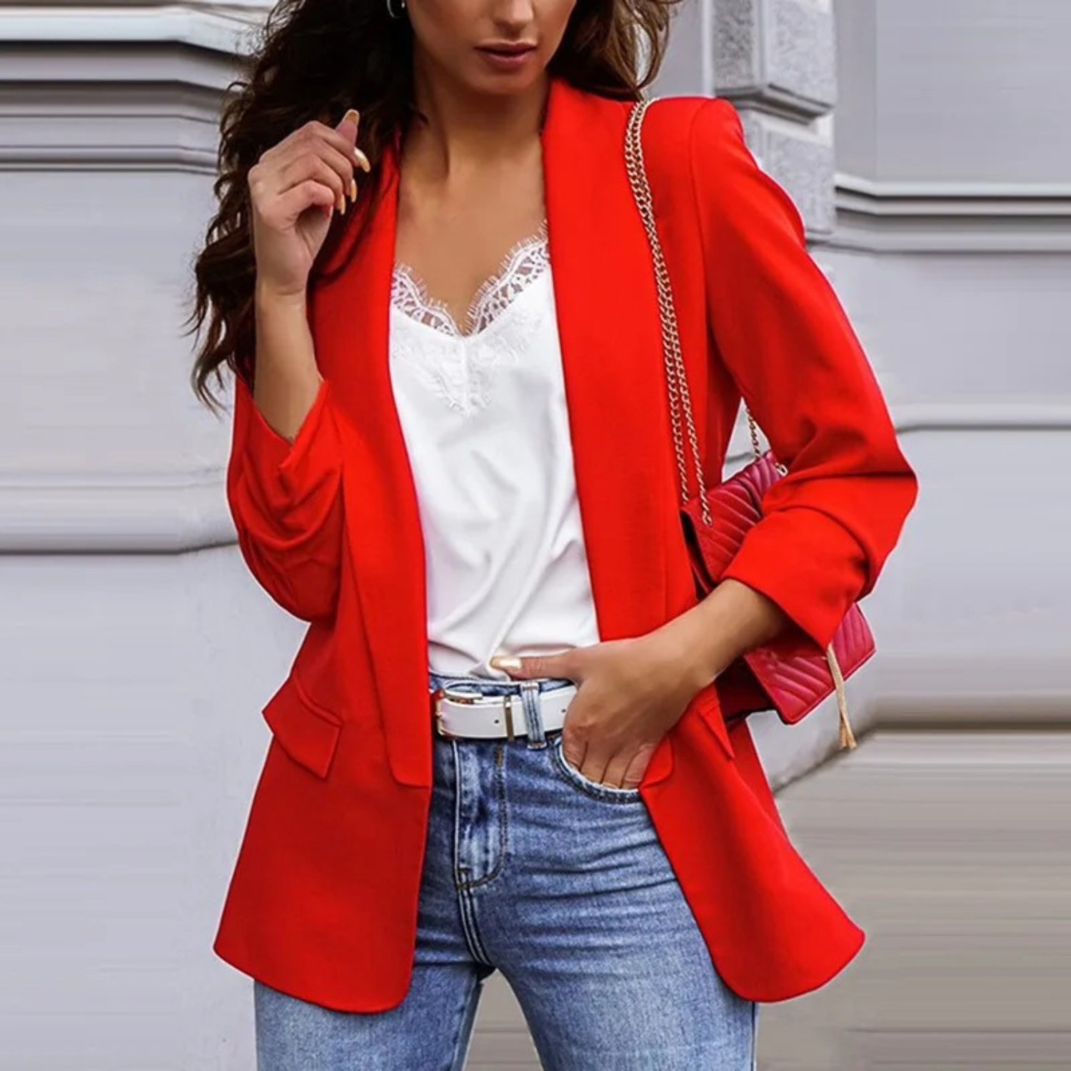 MODA Løs sort dame blazer
