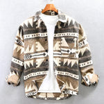 Retro aztekisk flannelskjortejakke til mænd