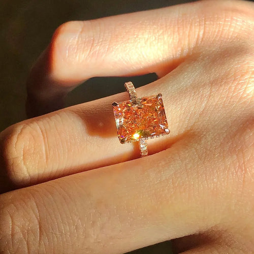 Solstice - firkantet sten forlovelsesring
