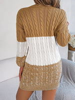 Strikket Sweaterkjole | Kabelstrik & Farveblok | Komfort & Stil