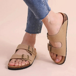 MODA brun strandstil dobbeltspænde dame sandaler