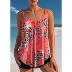MODA sort patchwork frynse åndbar tankini