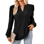 MODA Mode Broderi V-hals Lange Ærmer dame bluse