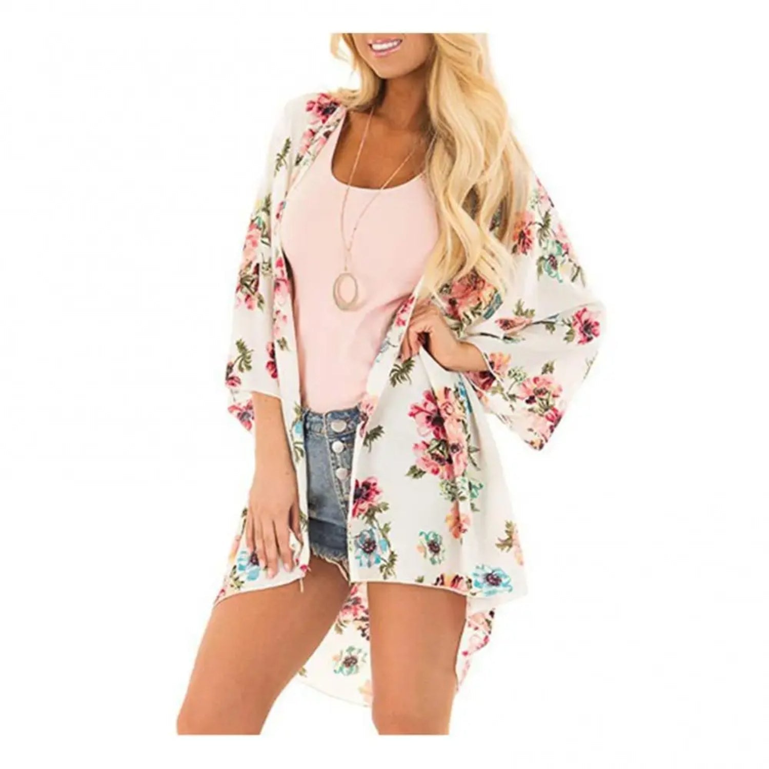 MODA Kimono i ultraviolet fleece med leopardprint