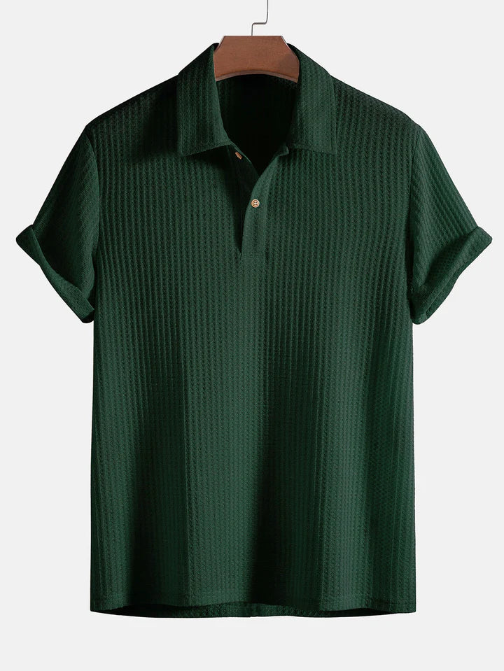 Strikket vaffel-poloshirt - Chen