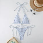 MODA Todelt ensfarvet ternet push-up bikinier