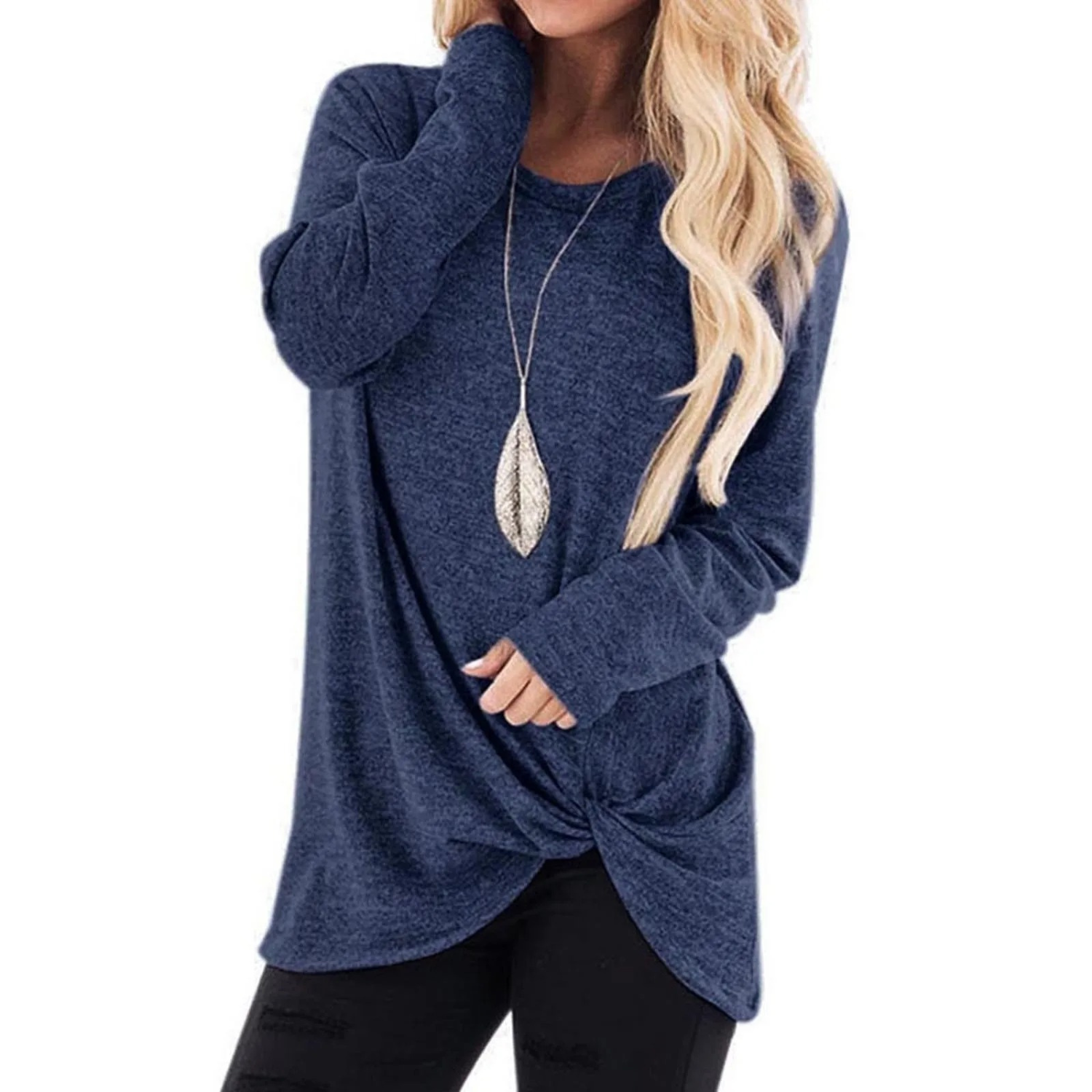MODA brun åndbar komfortabel dame langærmet t shirt