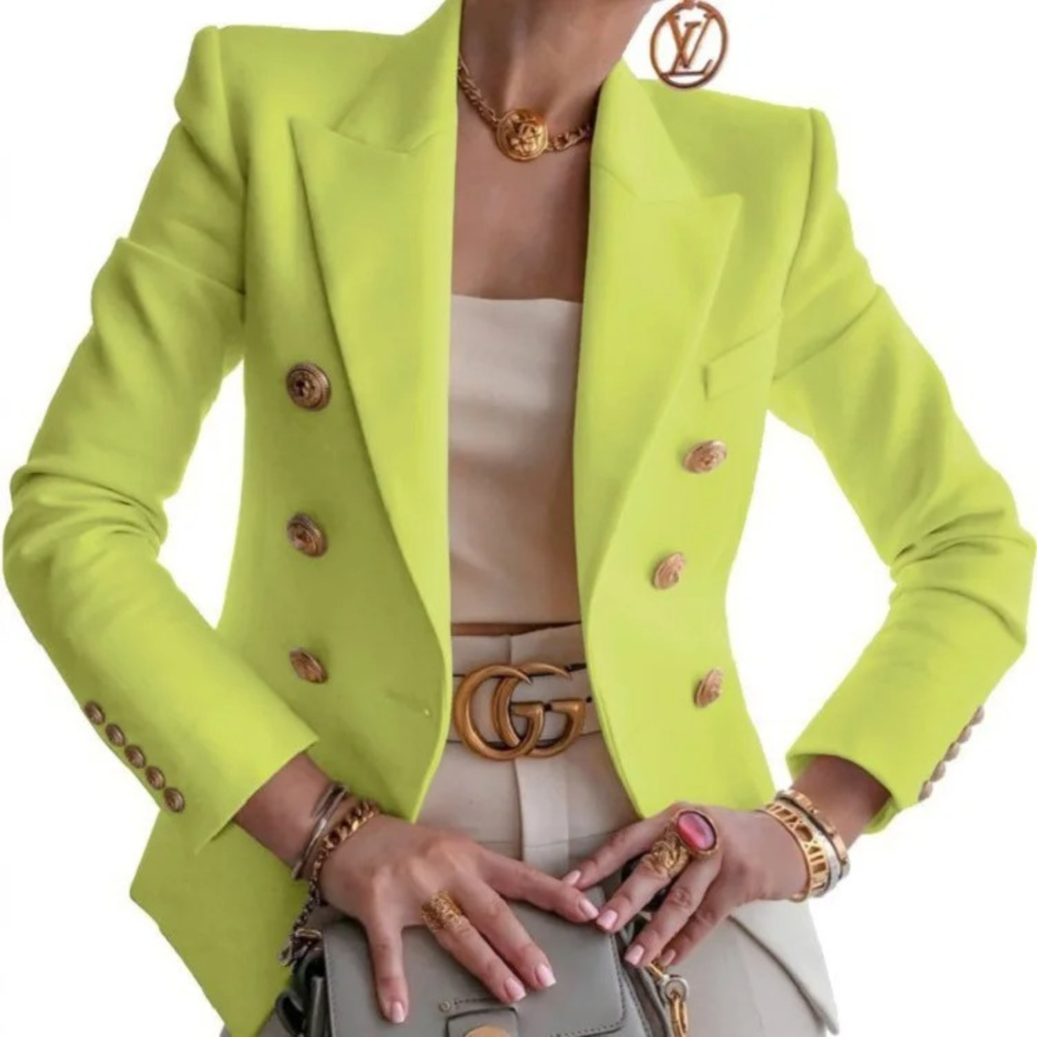 MODA dobbeltsidet knapper, sort dame blazer