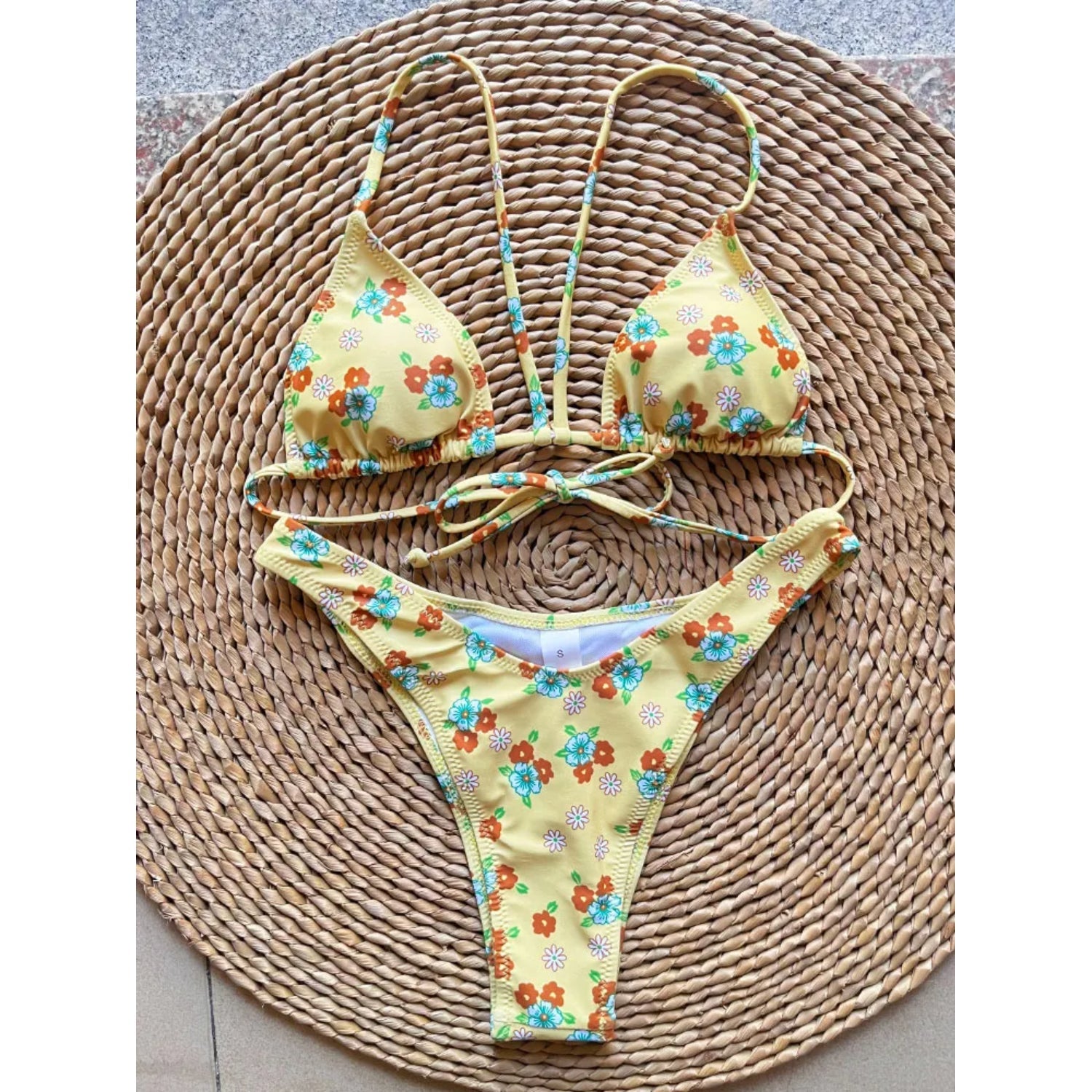 MODA Push up bh-pude halter string blomstret bikinier