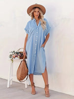 Lina - Denimkjole - flagermusærmer