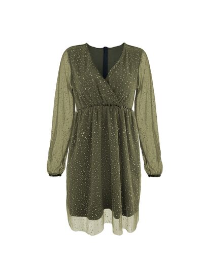 Imelda elegante V-hals glimmerkjole