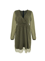 Imelda elegante V-hals glimmerkjole