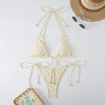 MODA Todelt ensfarvet ternet push-up bikinier