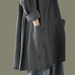 Sophia - Casual oversized tunika i trækul med lommer