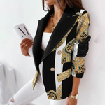 MODA Ombukket krave dame blazer, afslappet enkel lange ærme coat