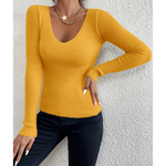 MODA khaki foret rund hals fleece dame langærmet t shirt