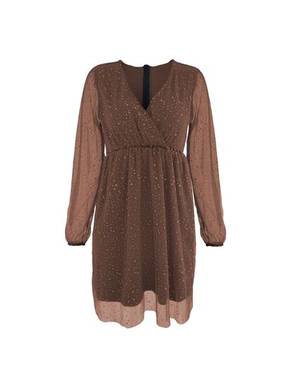 Imelda elegante V-hals glimmerkjole