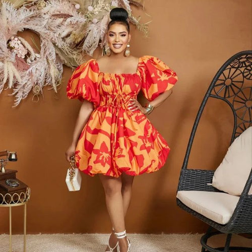 Isabella - Off-the-shoulder minikjole med ballonærmer