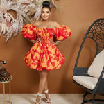 Isabella - Off-the-shoulder minikjole med ballonærmer