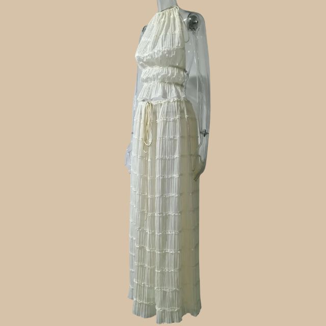 Isabella - Layered maxikjole med nakkestropper