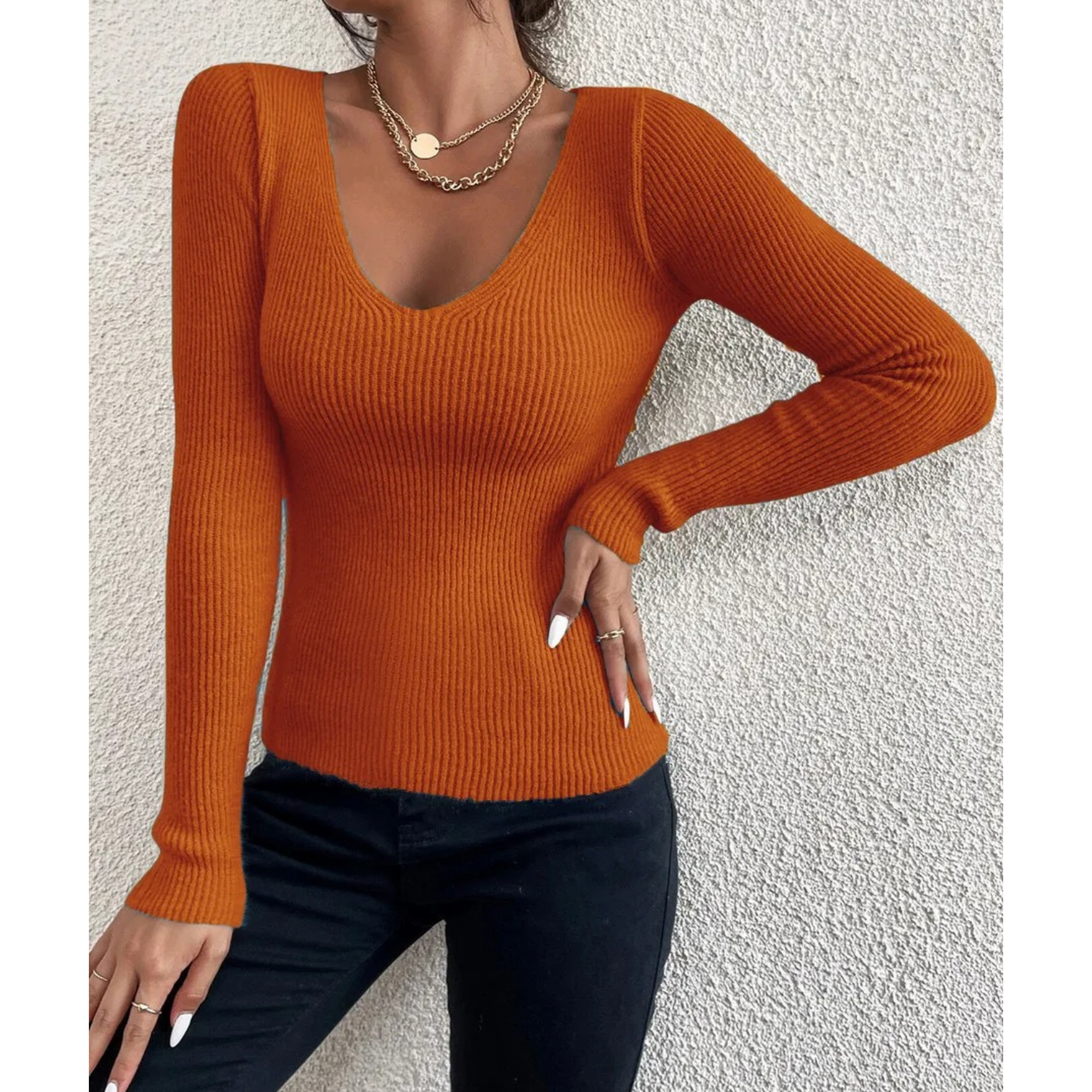 MODA khaki foret rund hals fleece dame langærmet t shirt